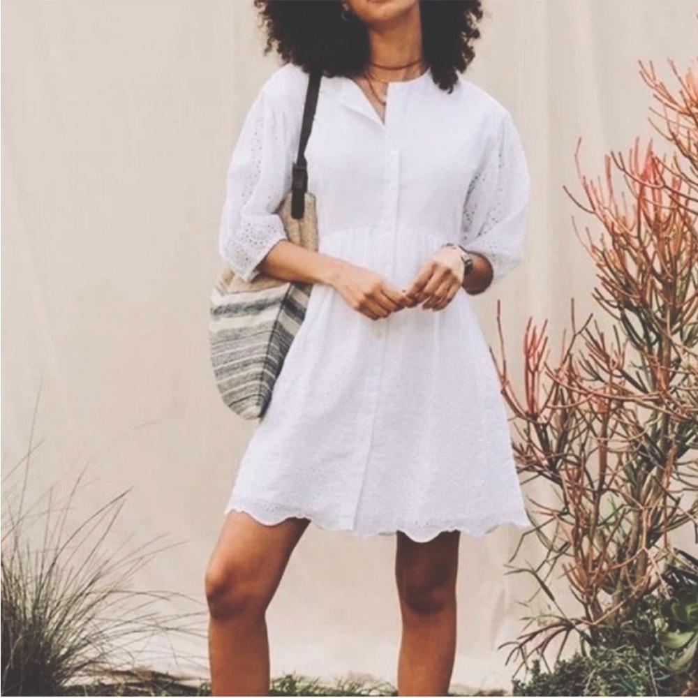 Matilda Jane Good Hart‎ Montrose White Cotton Eyelet Tunic Dress in Size Medium
